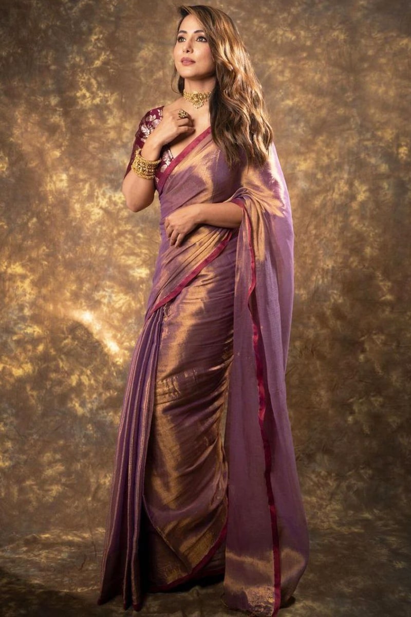 Stunning Purple Jimmy Silk Weaving Saree with Jacquard Blouse